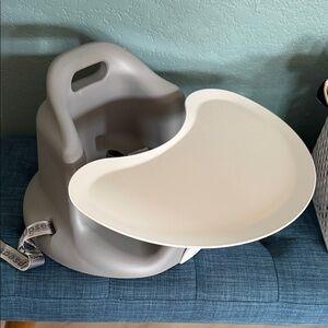 Gray and White Baby Booster Seat